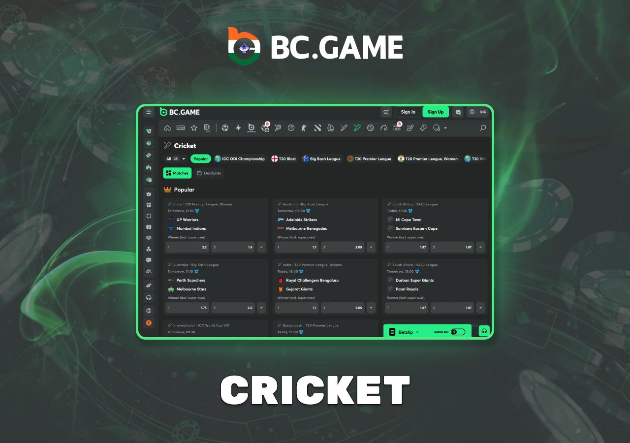 Various cricket betting options available